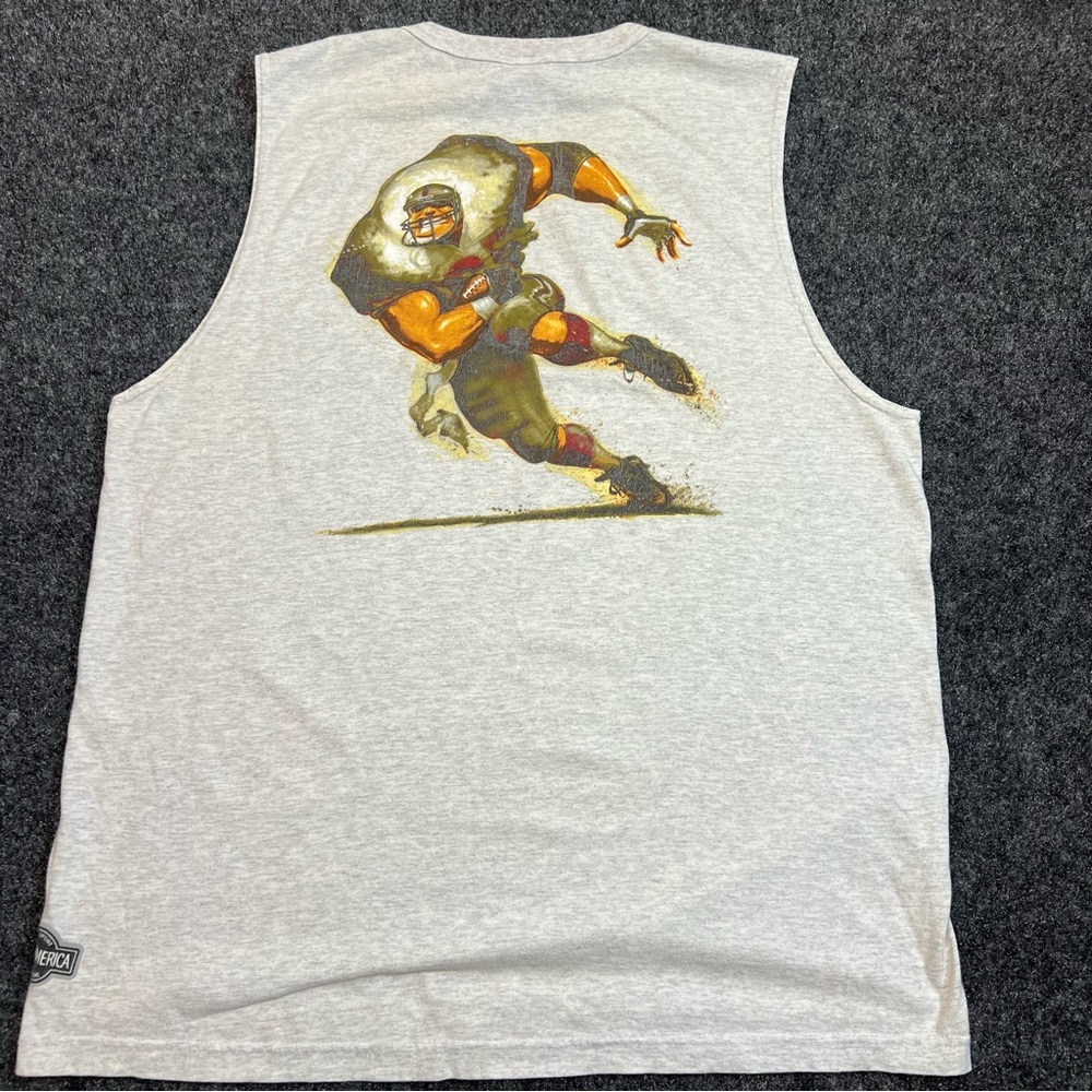 Vintage Football Power Tank Top XL USA Made Athletic Muscle Gym Shirt